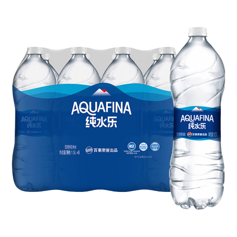 aquafina 纯水乐 pepsi 百事可乐 aquafina 纯净水 1.5l*8瓶